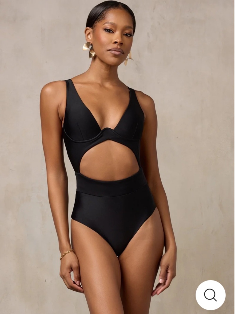 MBM  PEACE One-Piece Swimsuit in Black